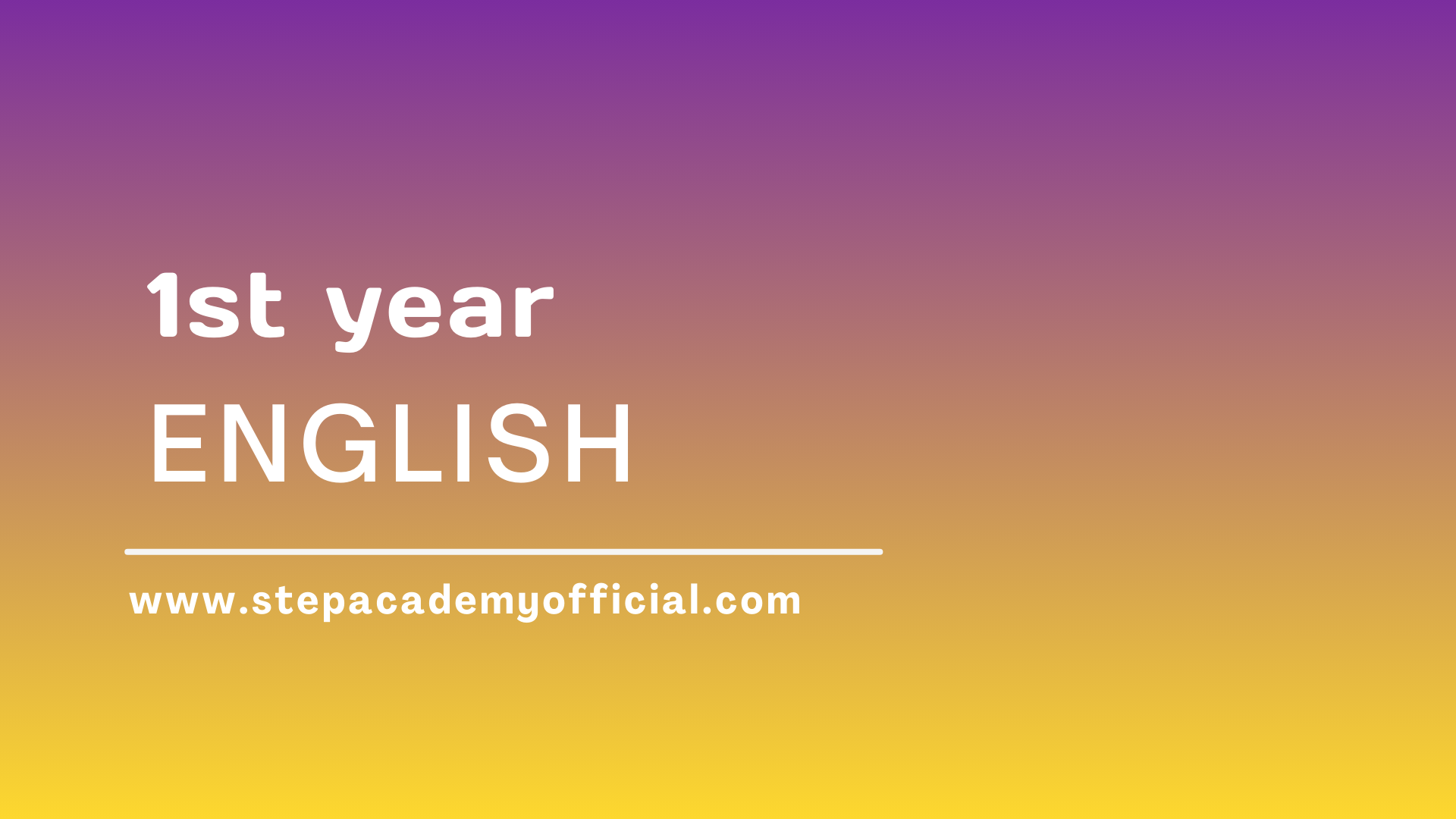 1st Year English New Book