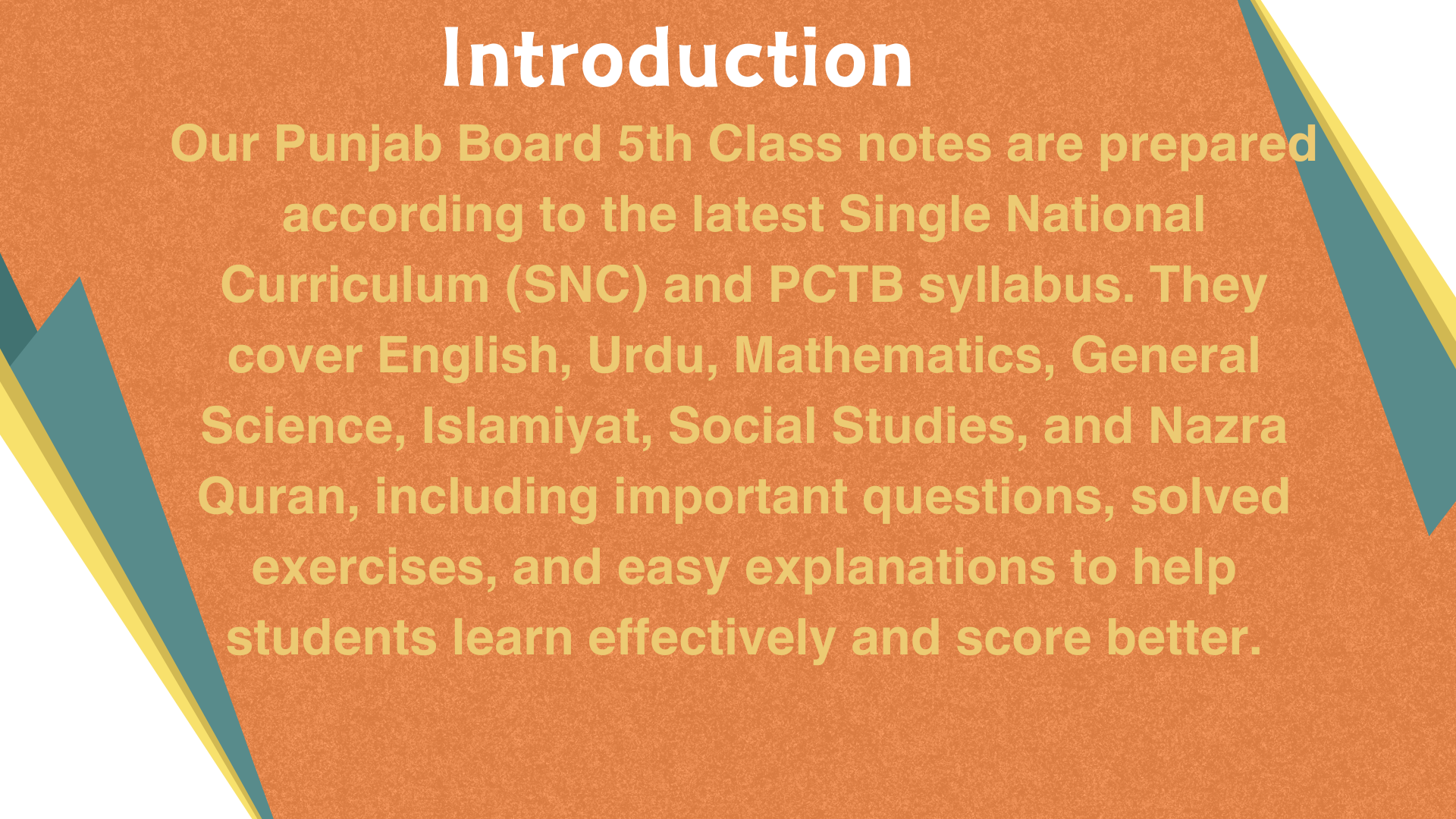 Class 5 Notes